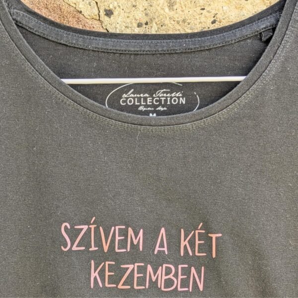 Szívem póló fekete, női M - Image 2