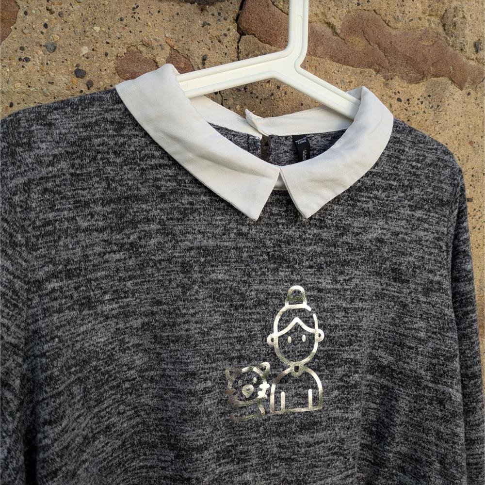 Macskás pulóver, kék, női S-M - Image 2