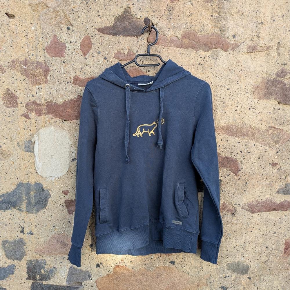 Macskás pulóver, kék, női S-M