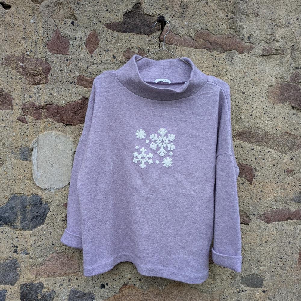 Hópehely pulóver, lila, L