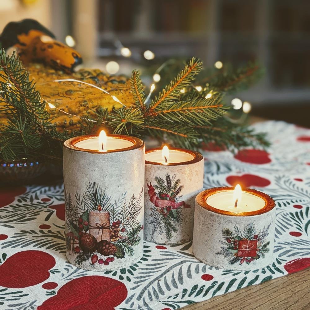 Karácsonyi mécsestartó szett, ajándék