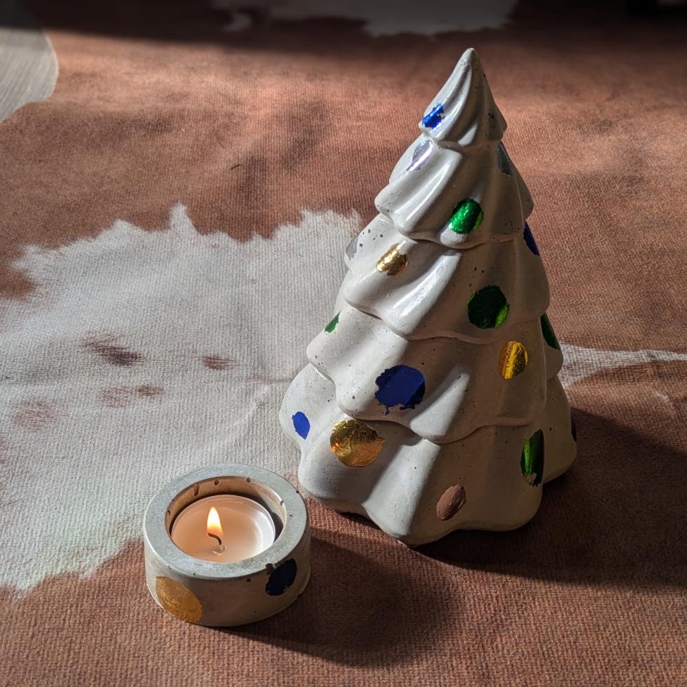 Karácsonyfa adventi gyertya szett, 19 cm, kék