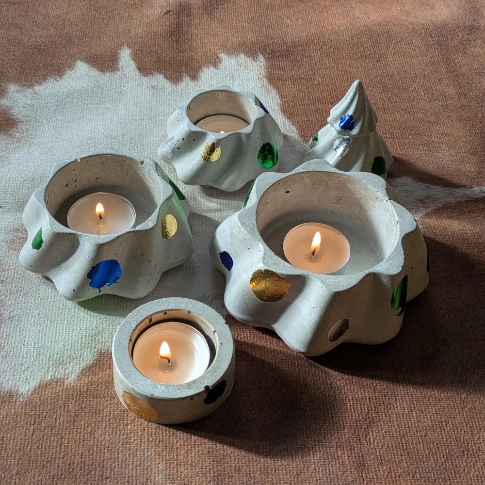 Karácsonyfa adventi gyertya szett, 19 cm, kék - Image 6