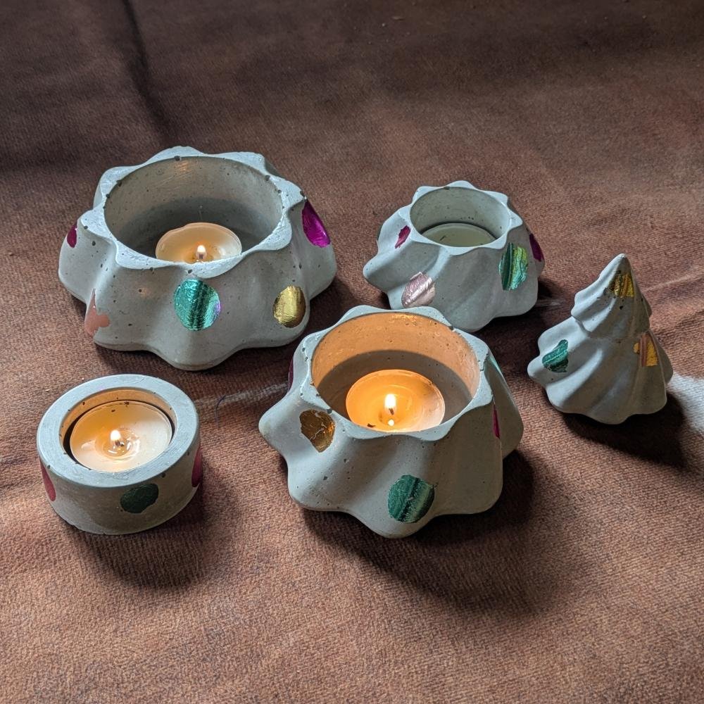 Karácsonyfa adventi gyertya szett, 19 cm, pink - Image 6