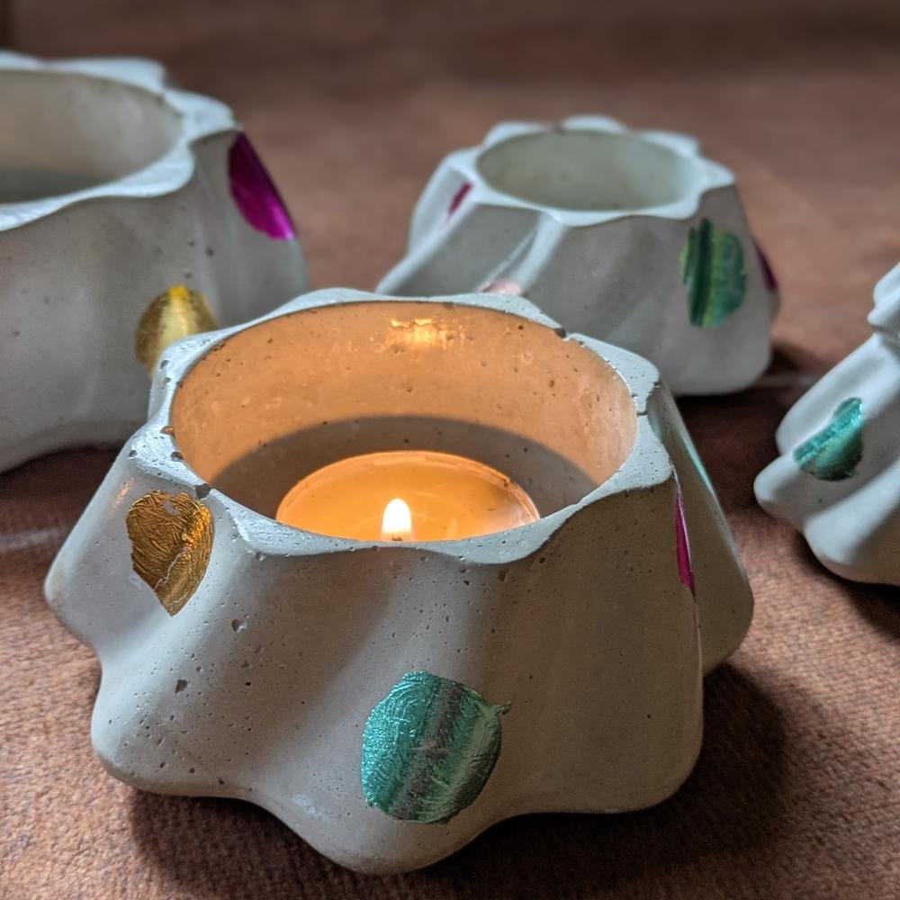 Karácsonyfa adventi gyertya szett, 19 cm, pink - Image 4