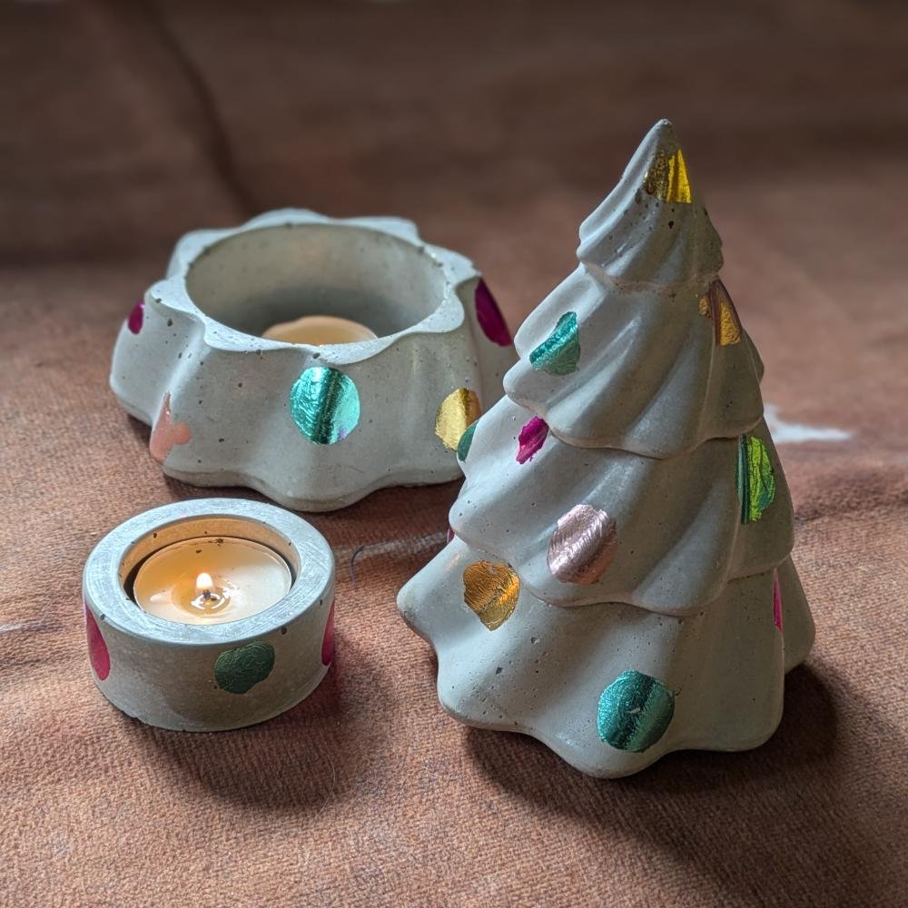 Karácsonyfa adventi gyertya szett, 19 cm, pink - Image 3